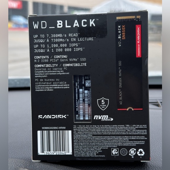 SanDisk WD_BLACK SN850X 2TB PCIe Gen4 NVMe SSD - Black - Picture 2 of 2